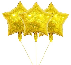 Balon foliowy 18'' Gwiazda Holograficzna Złota