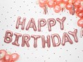 Balon foliowy Happy Birthday 340x35cm Różowe Złoto