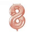 Balon foliowy Różowo złoty 85 cm cyfra 8