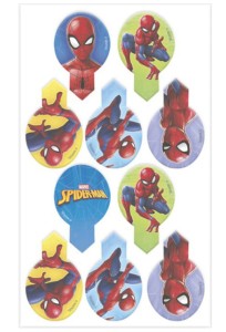 Topper waflowy Spider Man dekoracja na tort 20 sztuk