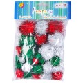 Pompony brokatowe MIX 50 sztuk