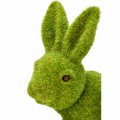 Zając flokowany siedzący flokowany zielony 14,5cm