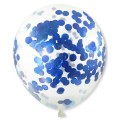 Balony z konfetti metalicznym niebieskim 30cm 5szt
