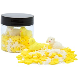 Posypka cukrowa mix Wielkanoc 40g Mydecor perełki kurczaczki, kaczuszki, zajączki dekoracje na tort