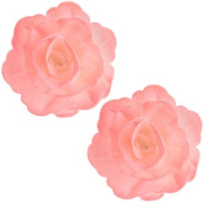 Róża Chińska różowa cieniowana kwiat 4,5cm ozdoba waflowa na tort 2 szt