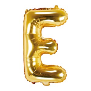 Balon foliowy Złoty 35 cm litera E