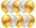Balony EV27/803 Perłowe mix.Biało-Złote 25 szt