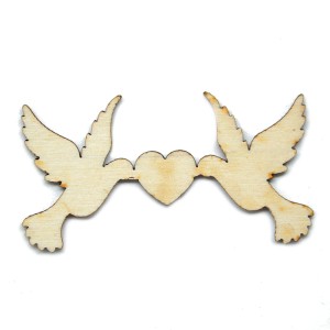 Gołąbki z sercem ze sklejki