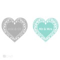 Wykrojnik DpCraft - Serce ażurowe Mr&Mrs 079