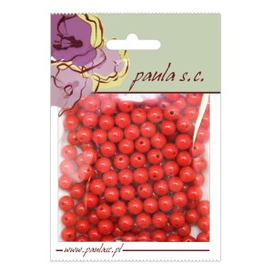 Koraliki perełki 8 mm z dziurką Pastelowe Czerwone
