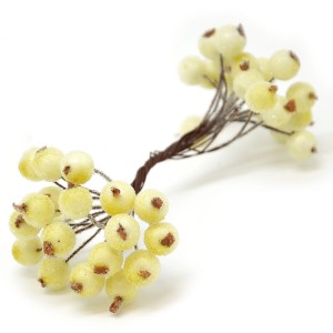 Głóg jarzębina kuleczki szron 40 szt Ecru