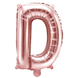 Balon foliowy Różowe Złoto 35 cm Litera D