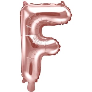 Balon foliowy Różowe Złoto 35 cm Litera F