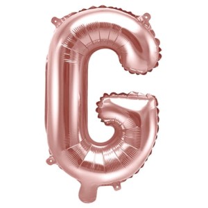 Balon foliowy Różowe Złoto 35 cm Litera G