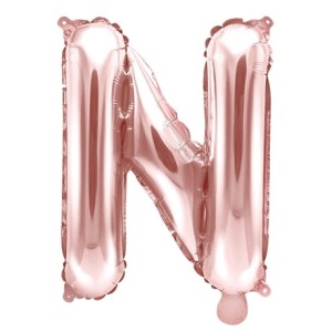 Balon foliowy Różowe Złoto 35 cm Litera N