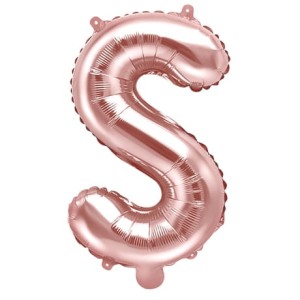 Balon foliowy Różowe Złoto 35 cm Litera S