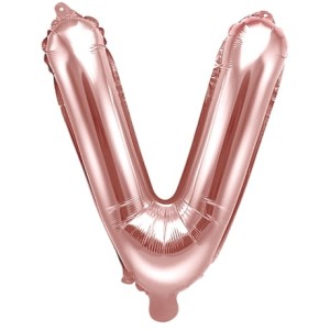 Balon foliowy Różowe Złoto 35 cm Litera V