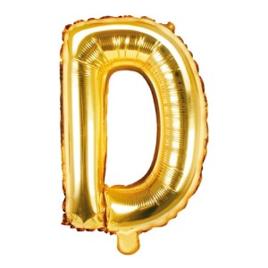 Balon foliowy Złoty 35 cm Litera D