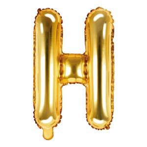 Balon foliowy Złoty 35 cm Litera H