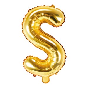 Balon foliowy Złoty 35 cm litera S