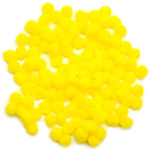 Pompony 1 cm Żółte 120 szt Pom-306