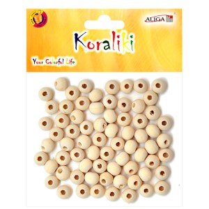 Koraliki drewniane 8 mm 80 szt.