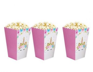 Pudełka na popcorn Jednorożec 6 szt 