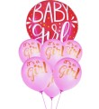 Zestaw balonów Baby Girl różowe 7 szt