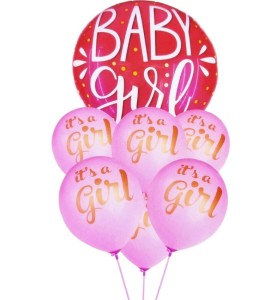 Zestaw balonów Baby Girl różowe 7 szt
