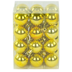 Bombki plastikowe 40mm Złote 24 sztuki 