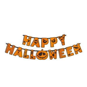 Baner Happy Halloween z dynią 185 cm