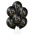 Balony 30 cm 18&Brilliant pastel czarny 6 sztuk