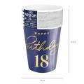 Kubek Happy Birthday 18 granatowy 220ml 6szt