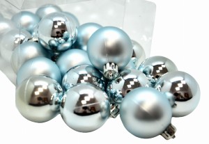 Bombki plastikowe 40mm błękitne mix 24 sztuki 