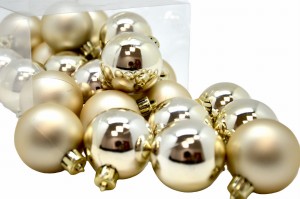 Bombki plastikowe 40mm jasnozłote mix 24 sztuki 