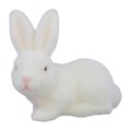 Zając flokowany siedzący flokowany Biały 14,5cm