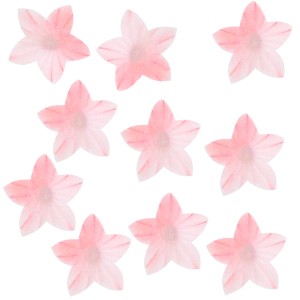 Kwiat waflowy kwiatek mini różowy cieniowany dekoracja na tort 10 szt