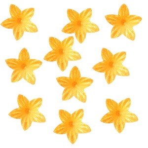 Kwiat waflowy kwiatek mini złoty perłowy dekoracja na tort 10 szt
