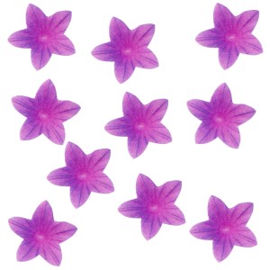 Kwiat waflowy kwiatek mini złoty fioletowy cieniowany na tort 10 szt