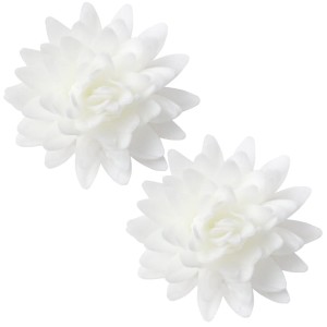 Kwiat waflowy Aster kwiatek duży biały dekoracja na tort 2 sztuki