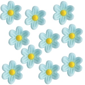 Kwiaty cukrowe Prymulki niebieskie 2cm kwiatek mały dekoracja na tort 10 szt
