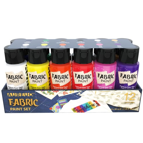 Farby do tkanin Phoenix Aureuo 12x59 ml zestaw farb 12szt x 59ml