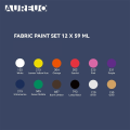 Farby do tkanin Phoenix Aureuo 12x59 ml zestaw farb 12szt x 59ml