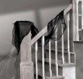 Pajęczyna Halloween czarna dekoracja 198x76cm duża