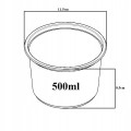 Pojemniki na zupę żywność okrągłe + pokrywki plastikowe okrągłe PP 500ml 50 szt