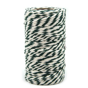 Sznurek bawełniany 2mm 100g biało-zielony