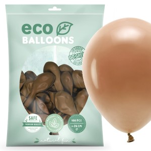 Balony ECO pastelowe 100 szt Czekoladowy Brąz