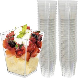 Pucharki kwadratowe do deserów 120ml 50 szt