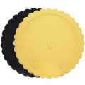 Podkład pod tort gruby karbowany złoto-czarny 28cm