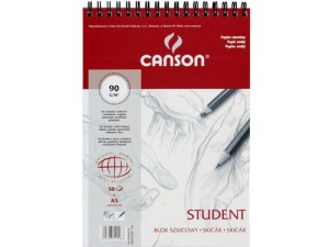 Blok szkicowy Canson A5 Student na spirali 50k